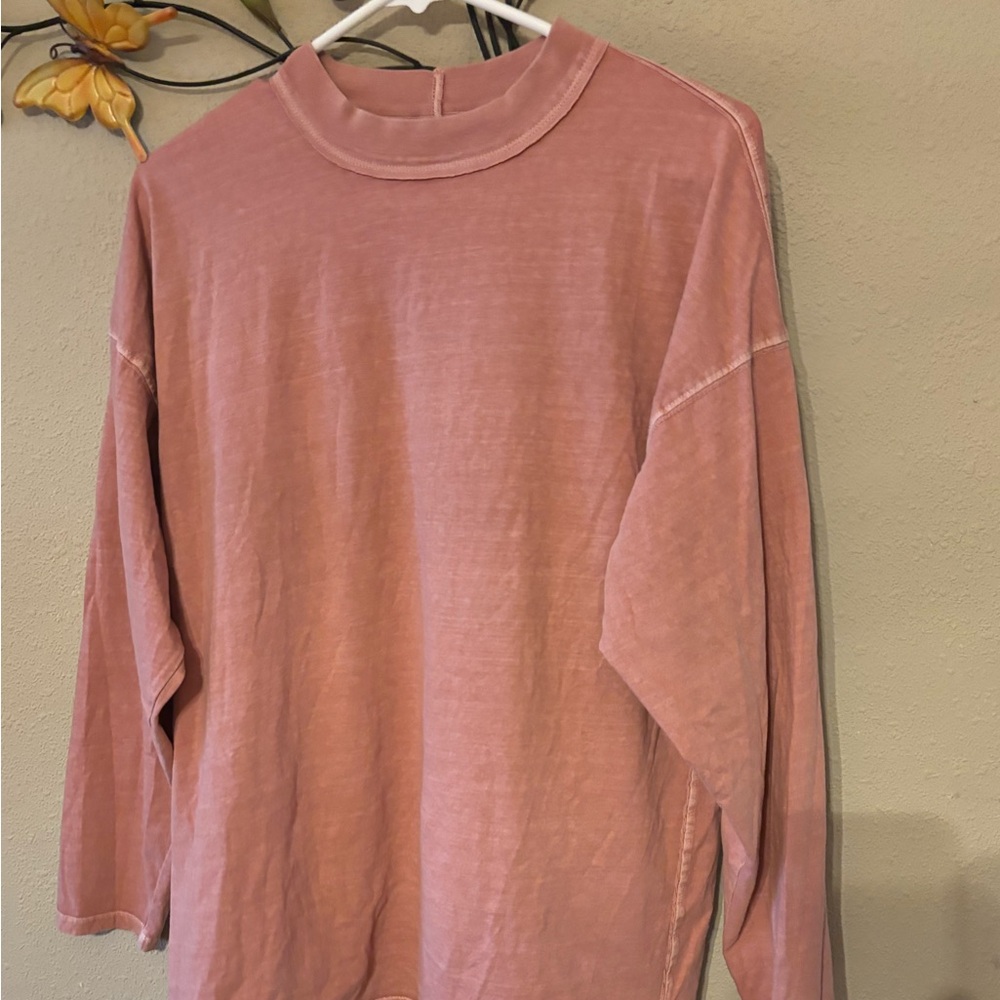 We The Free rose colored higher neck top